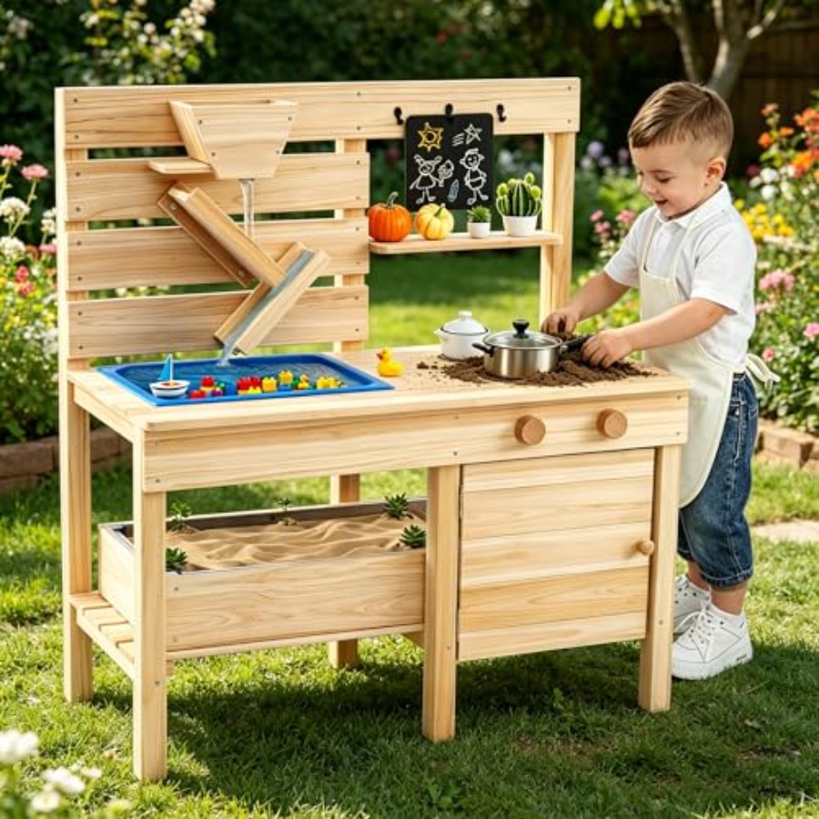 Kids Outdoor Sandbox - Outdoor mud kitchen for kids aged