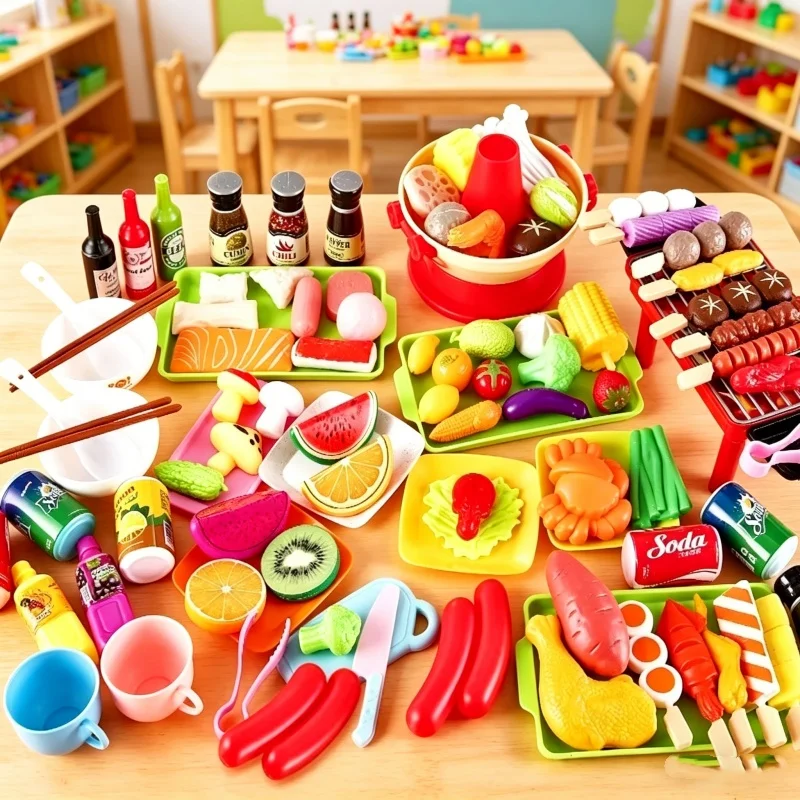 Kids Outdoor Bbq - Children Educational Kitchen Play Set Simulation