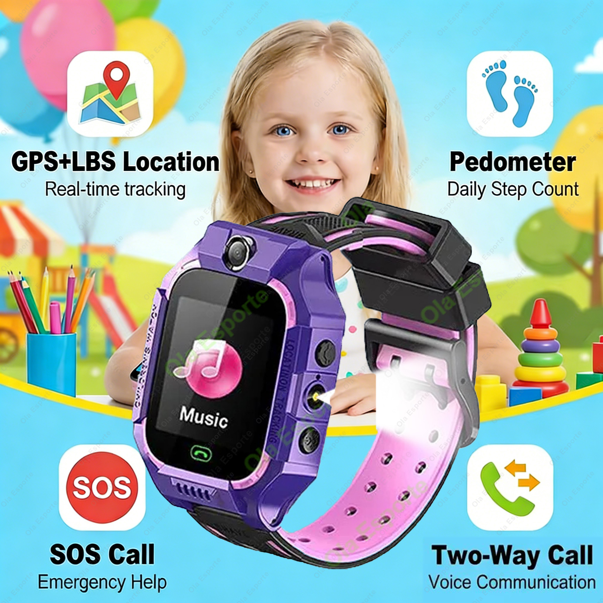 Kids Outdoor Voices - 2G Kids Smart Watch GPS Tracker,