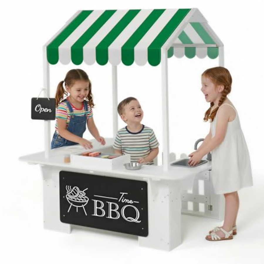 Kids Outdoor Bbq - Outdoor playhouse for kids, white plastic