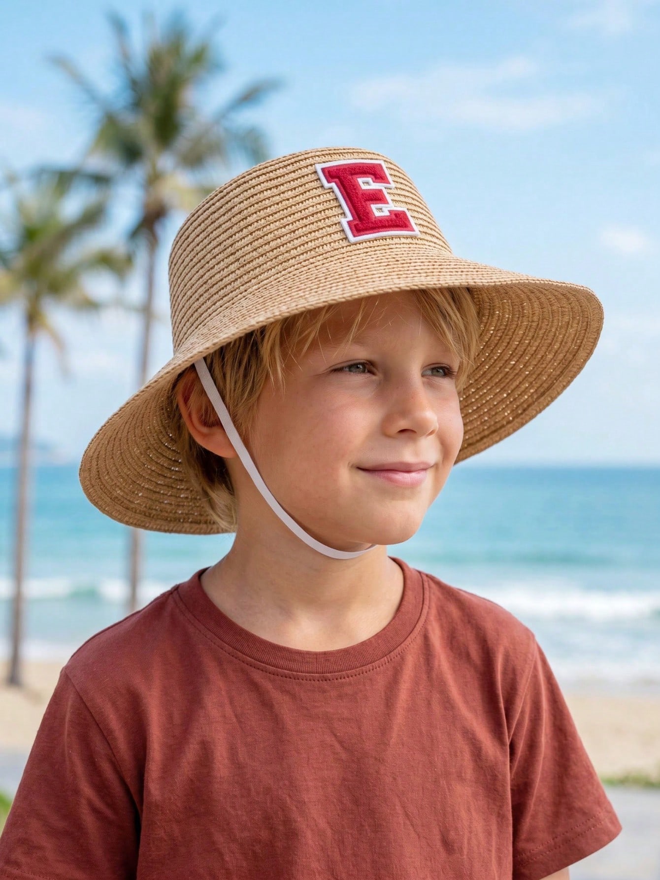 1Pc 3-8Y Boys Coffee Bow Straw - مراجعة Kids Outdoor Hat وسعره