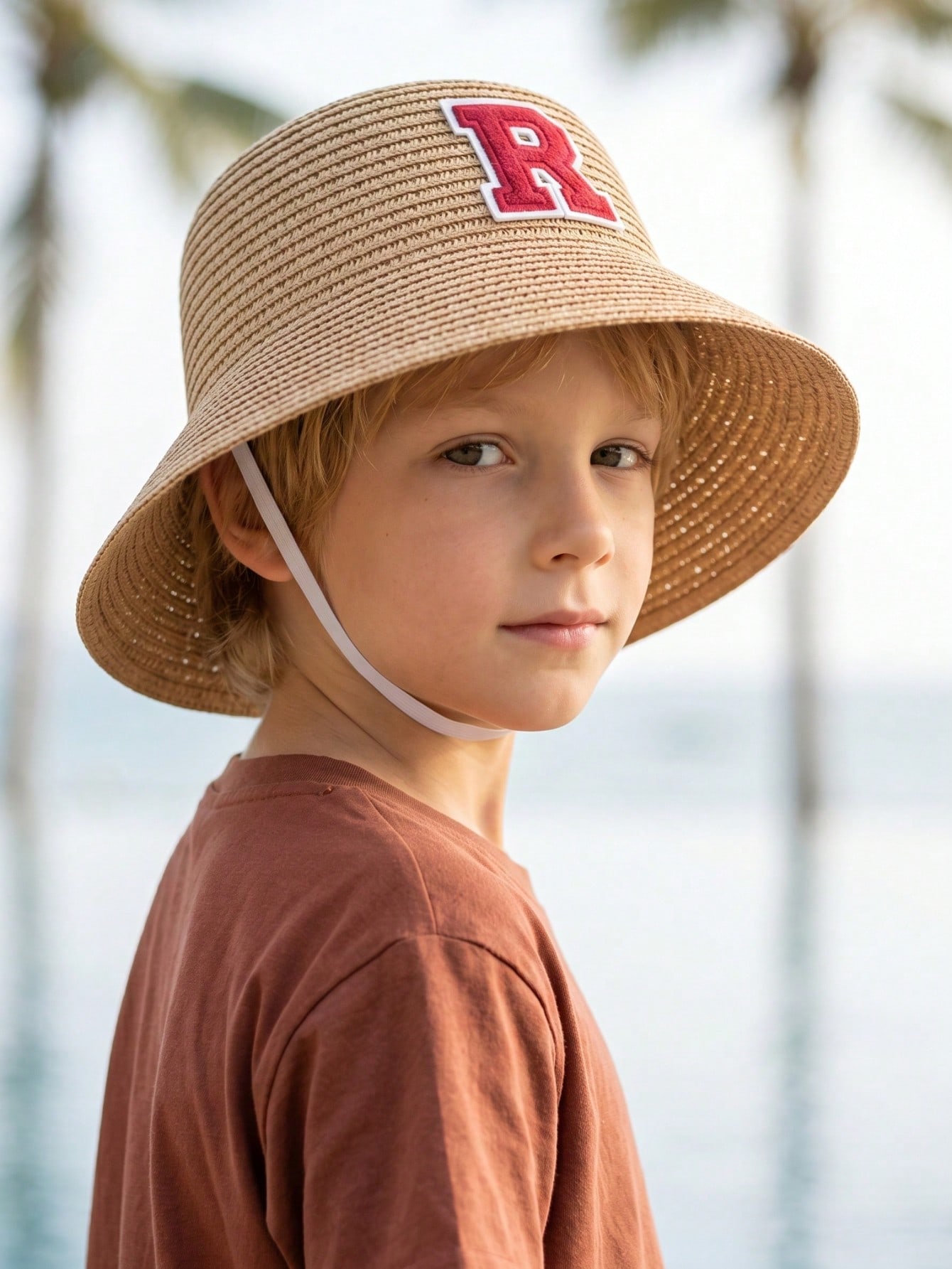 1Pc 3-8Y Boys Coffee Bow Straw - مراجعة Kids Outdoor Hat وسعره