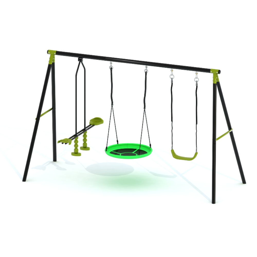 3-in-1 Kids Swing Slide Climbi - مراجعة Kids Outdoor Hanging Chair وسعره