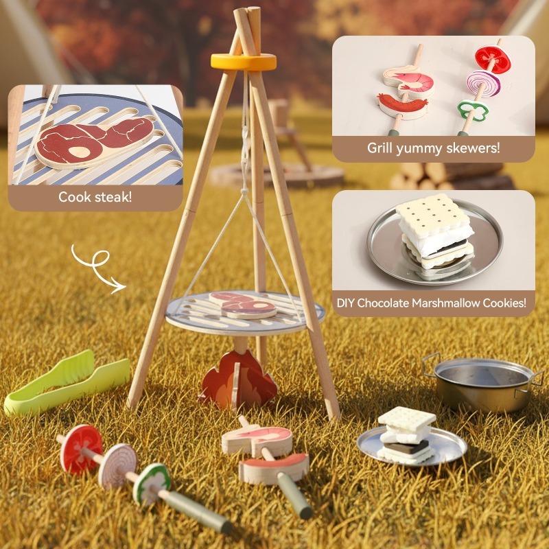 Wooden Outdoor Campfire BBQ Gr - مراجعة Kids Outdoor Bbq وسعره