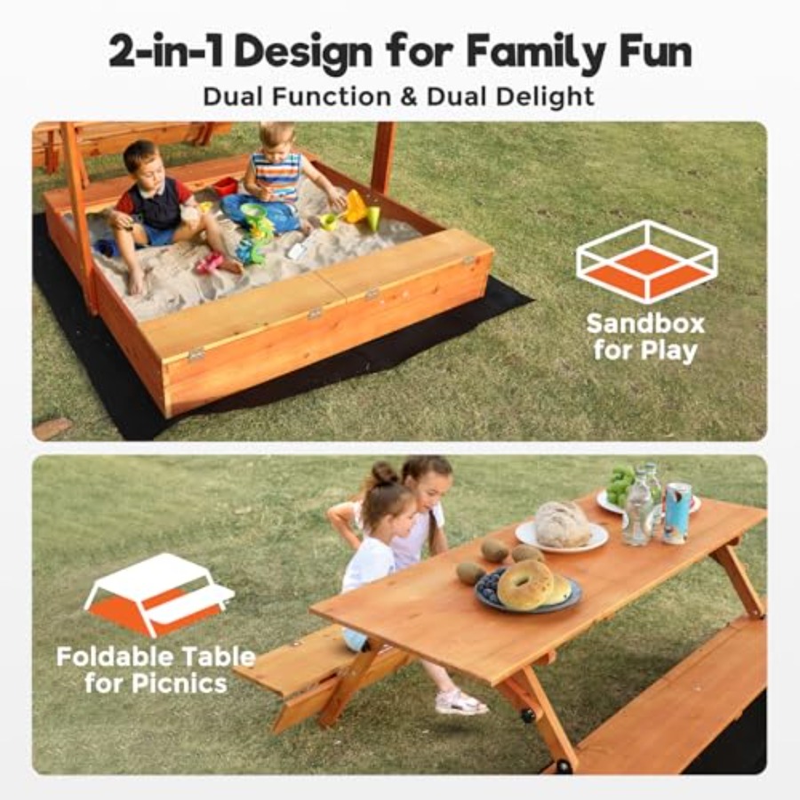 Backyard outdoor kids wooden s - مراجعة Kids Outdoor Sandbox وسعره