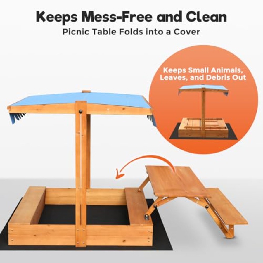 Backyard outdoor kids wooden s - مراجعة Kids Outdoor Sandbox وسعره
