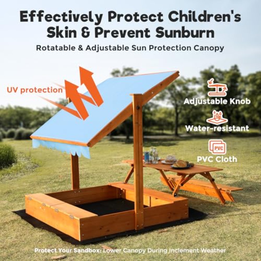 Backyard outdoor kids wooden s - مراجعة Kids Outdoor Sandbox وسعره