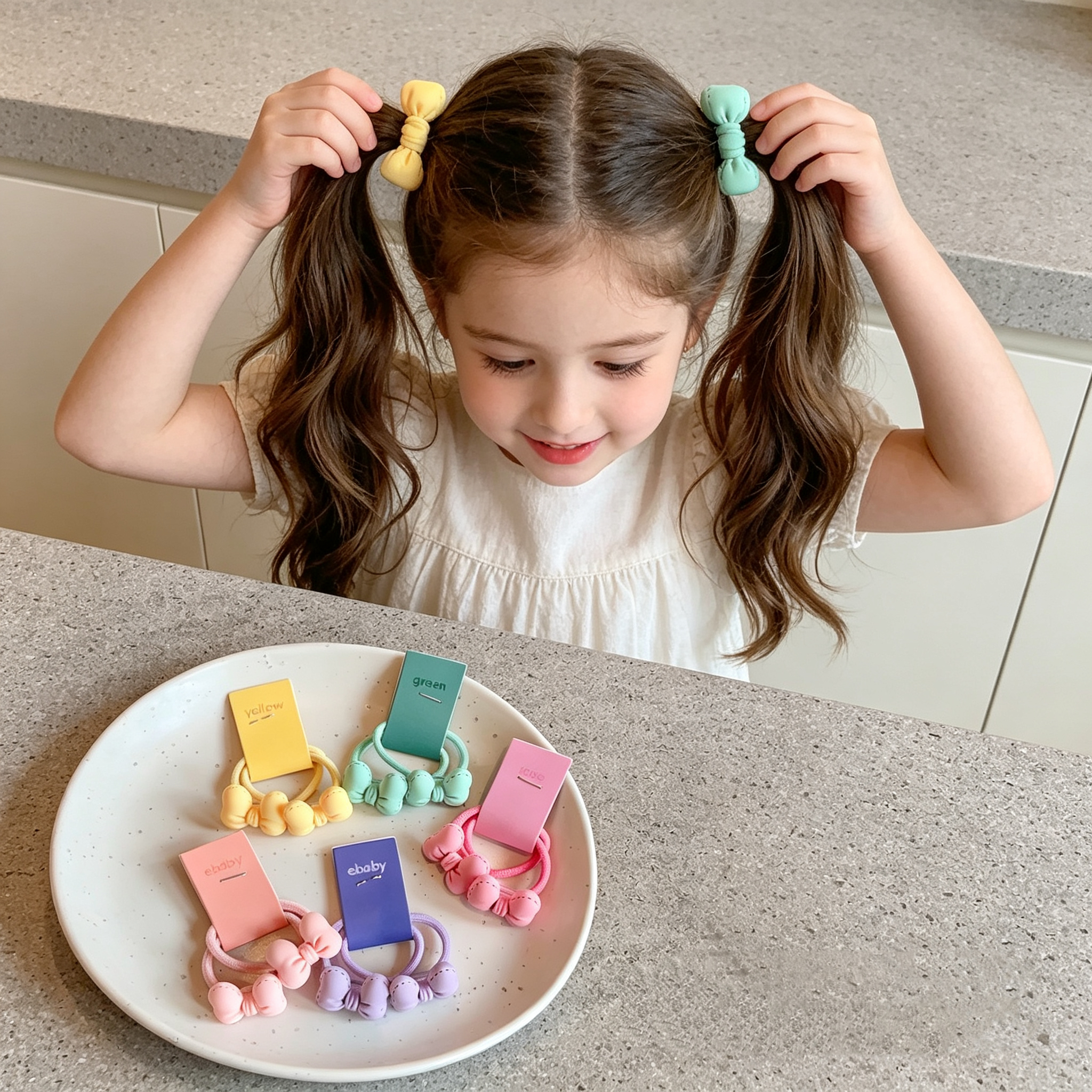 5pcs Cute Bow Hair Ties for Gi - مراجعة Kids Outdoor Decor وسعره