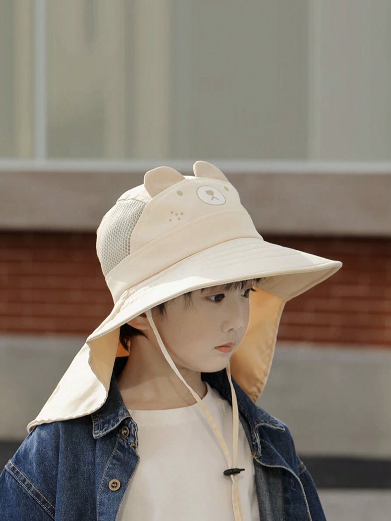 1pcs Kids Cartoon Bear Bucket  - مراجعة Kids Outdoor Hat وسعره