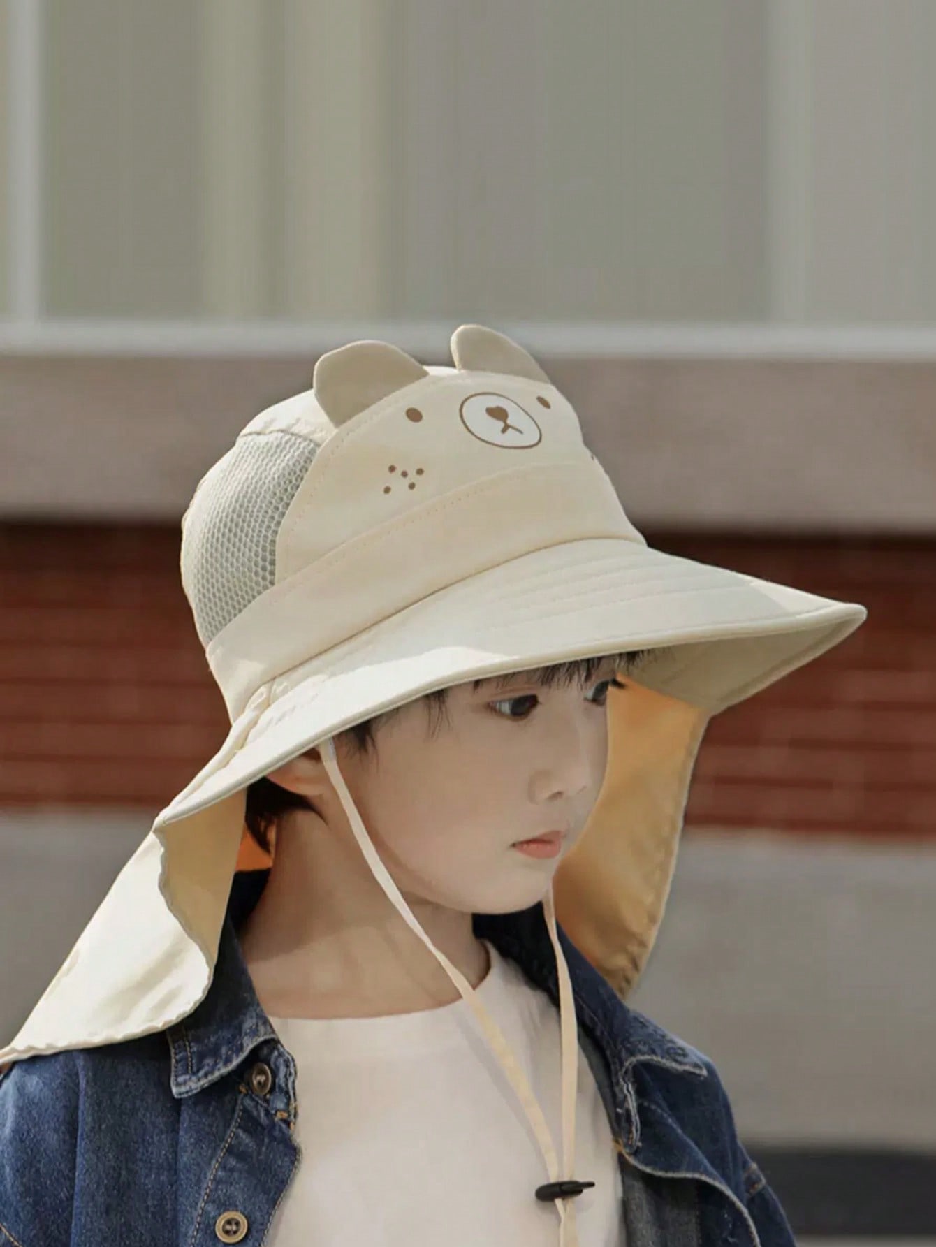 1pcs Kids Cartoon Bear Bucket  - مراجعة Kids Outdoor Hat وسعره