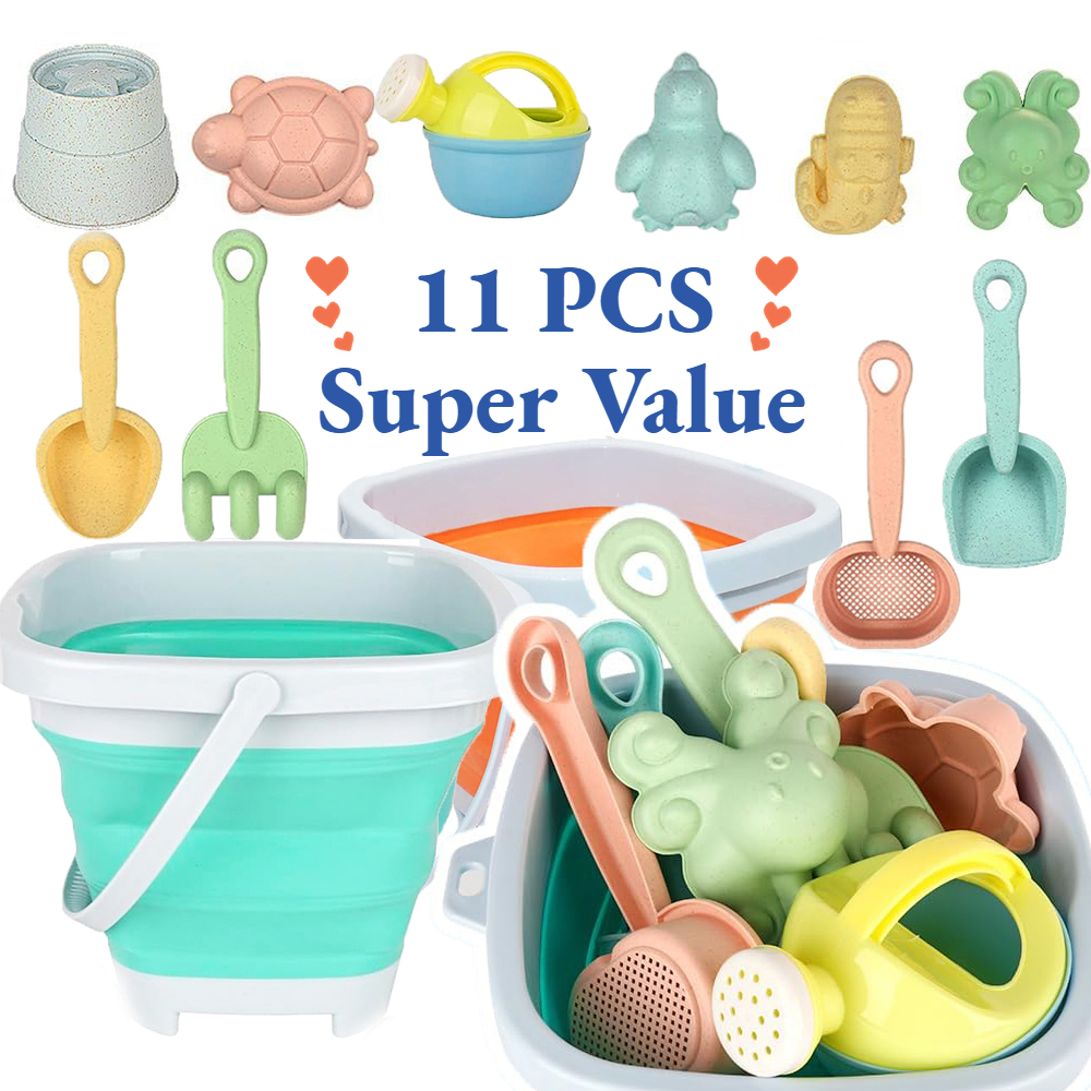 11Pcs Beach Toys Set Gift Pack - مراجعة Kids Outdoor Sandbox وسعره