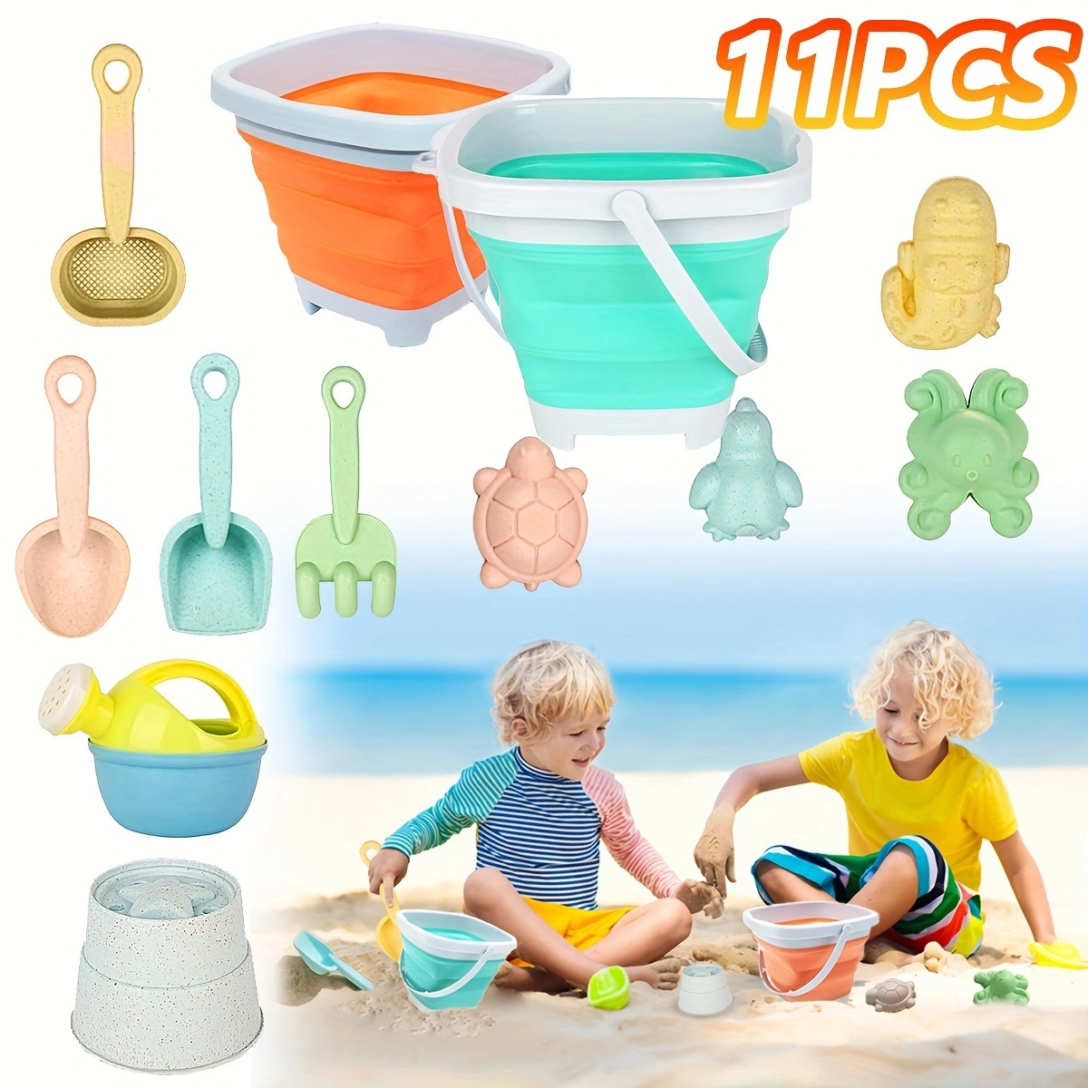 11Pcs Beach Toys Set Gift Pack - مراجعة Kids Outdoor Sandbox وسعره