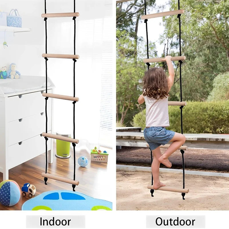 Children Climbing Rope Ladder  - مراجعة Kids Outdoor Climbing Structure وسعره