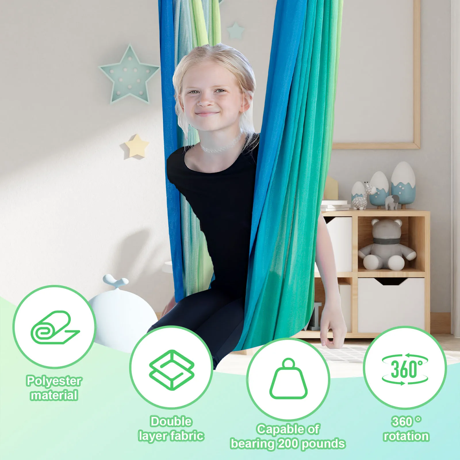 Sensory Swings Double Layer Ki - مراجعة Kids Outdoor Hanging Chair وسعره