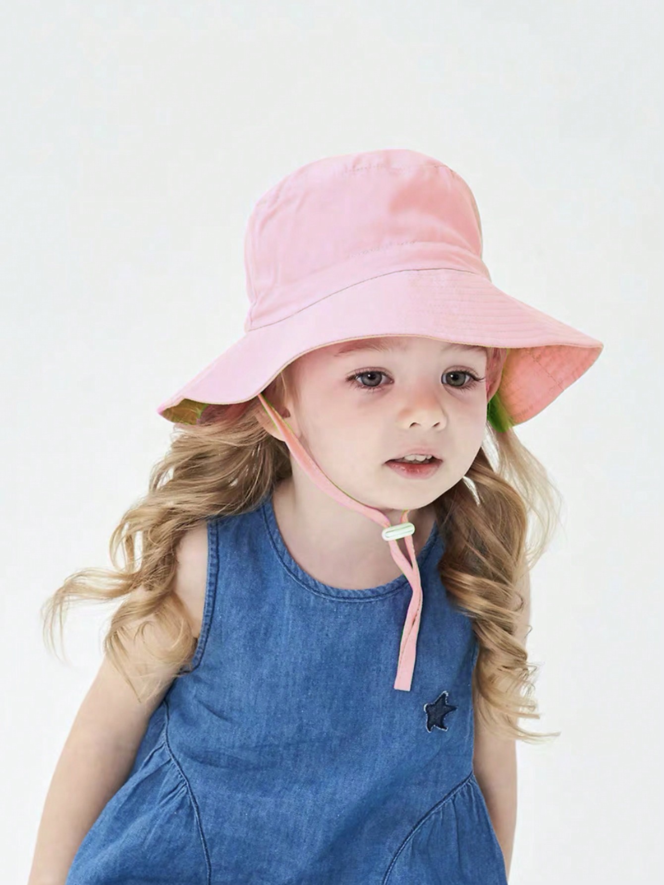 1pc Pink Flat Top Bucket Hat f - مراجعة Kids Outdoor Hat وسعره