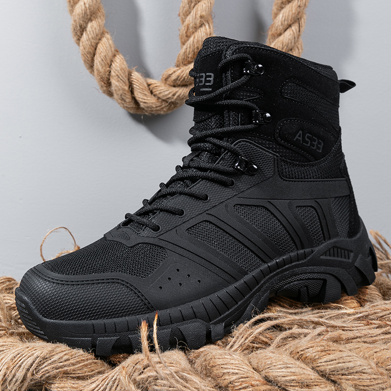 Men Tactical Boots Lace Up Des - مراجعة Kids Outdoor Climbing Structure وسعره