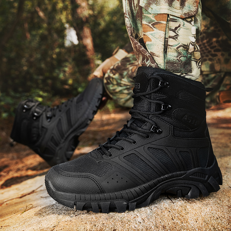 Men Tactical Boots Lace Up Des - مراجعة Kids Outdoor Climbing Structure وسعره
