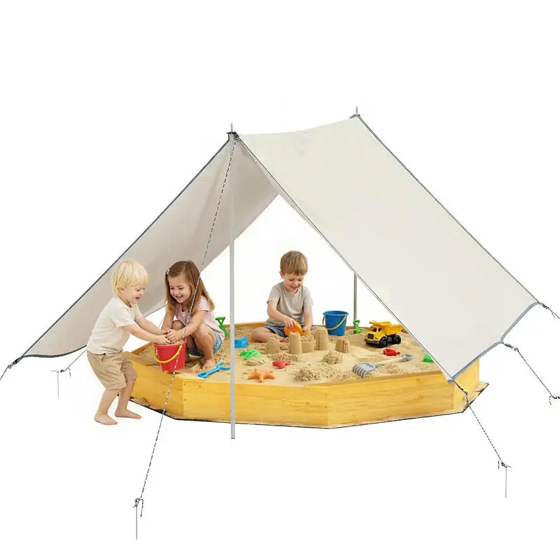 Qaba Wooden Sandbox with Large - مراجعة Kids Outdoor Sandbox وسعره