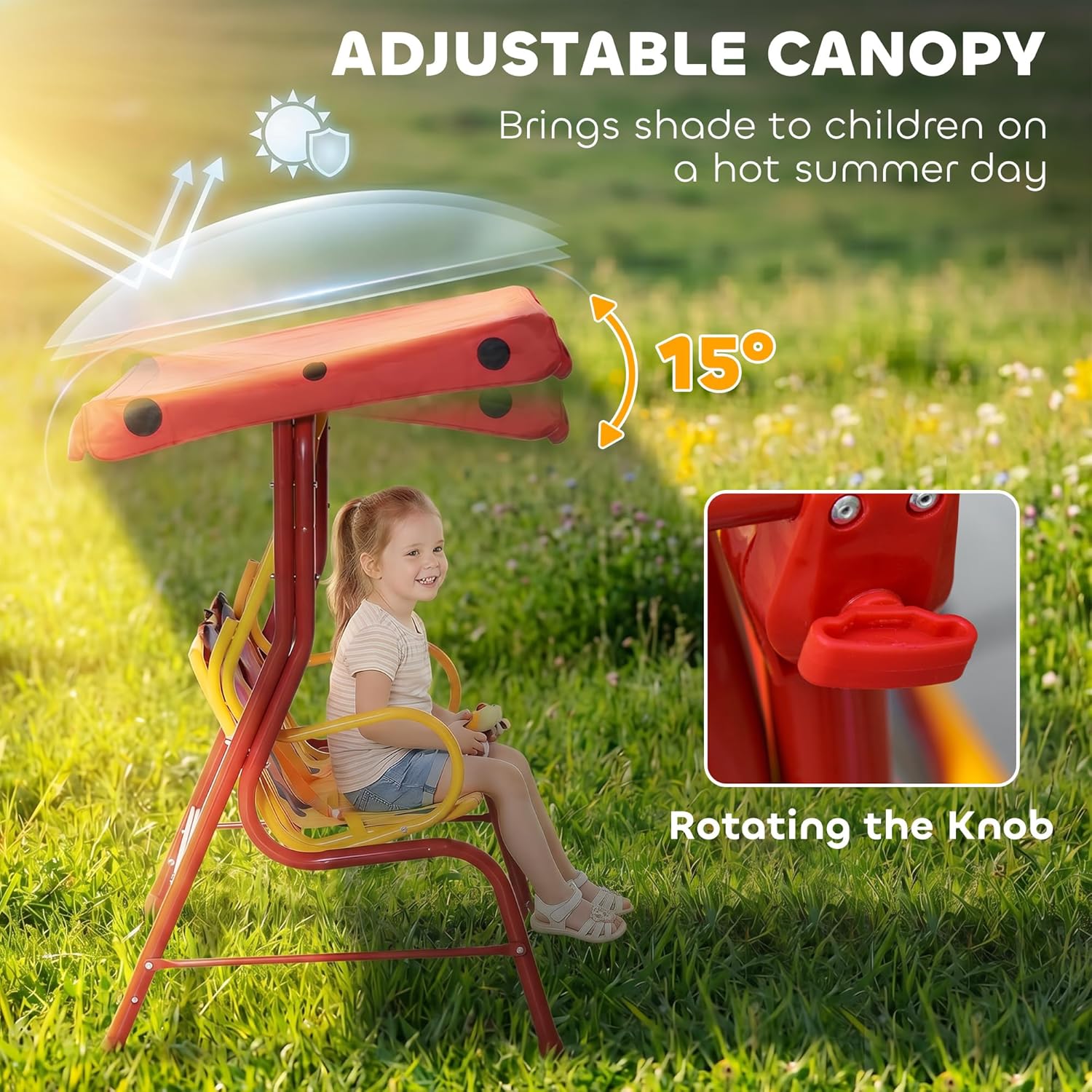 Kids Patio Swing, 2-Seater Out - مراجعة Kids Outdoor Hanging Chair وسعره