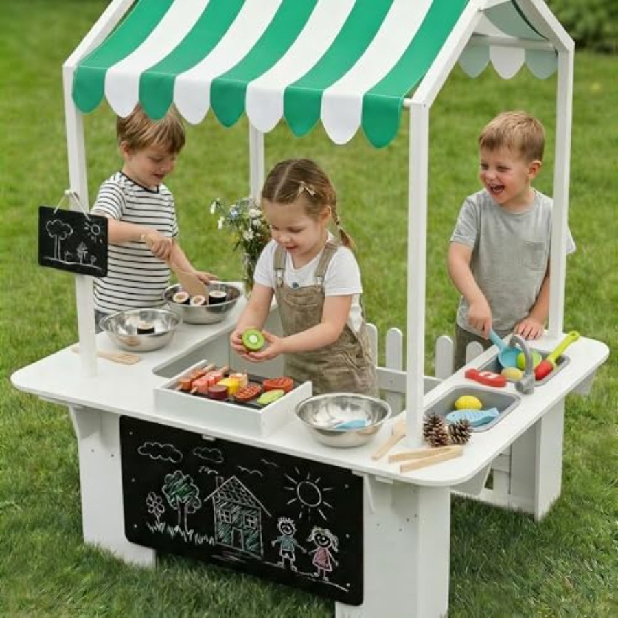 Outdoor playhouse for kids, wh - مراجعة Kids Outdoor Bbq وسعره