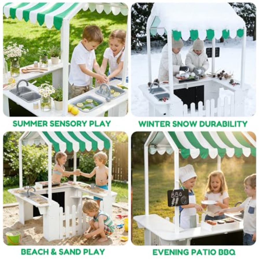 Outdoor playhouse for kids, wh - مراجعة Kids Outdoor Bbq وسعره