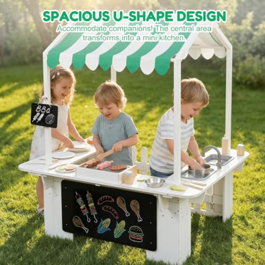 Outdoor playhouse for kids, wh - مراجعة Kids Outdoor Bbq وسعره