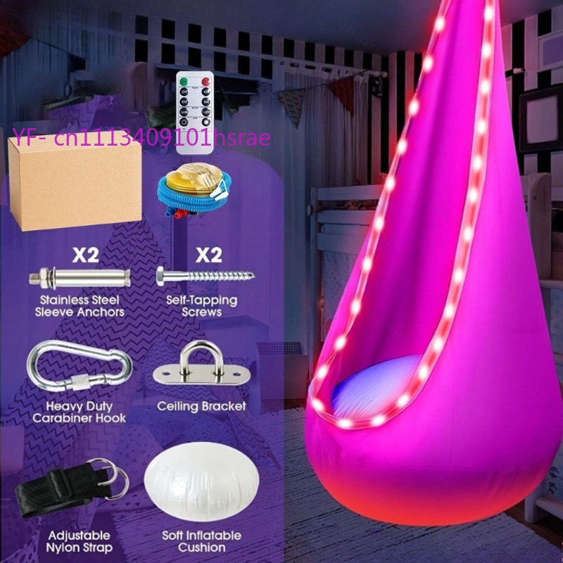 Glowing LED Inflatable Hammock - مراجعة Kids Outdoor Hanging Chair وسعره