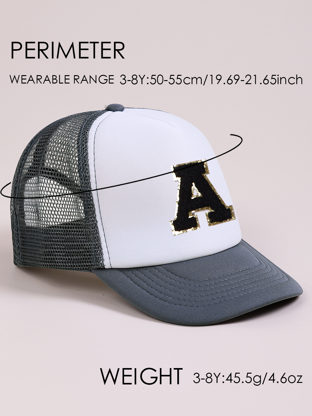 1pc Gray Hat With 26-Letter Pa - مراجعة Kids Outdoor Hat وسعره