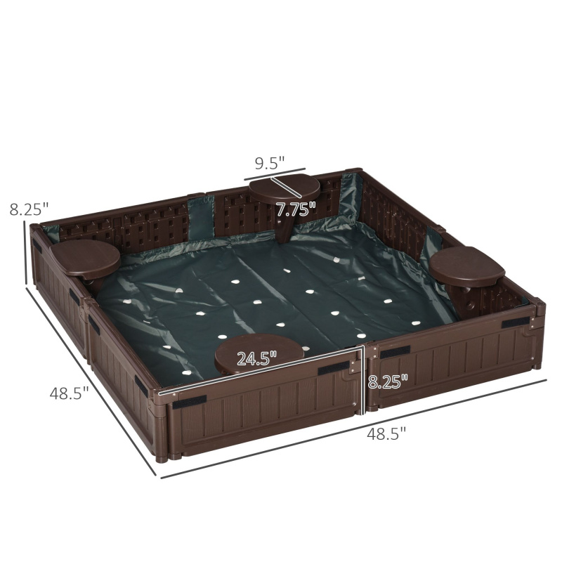 Kids Outdoor Sandbox with Cove - مراجعة Kids Outdoor Sandbox وسعره