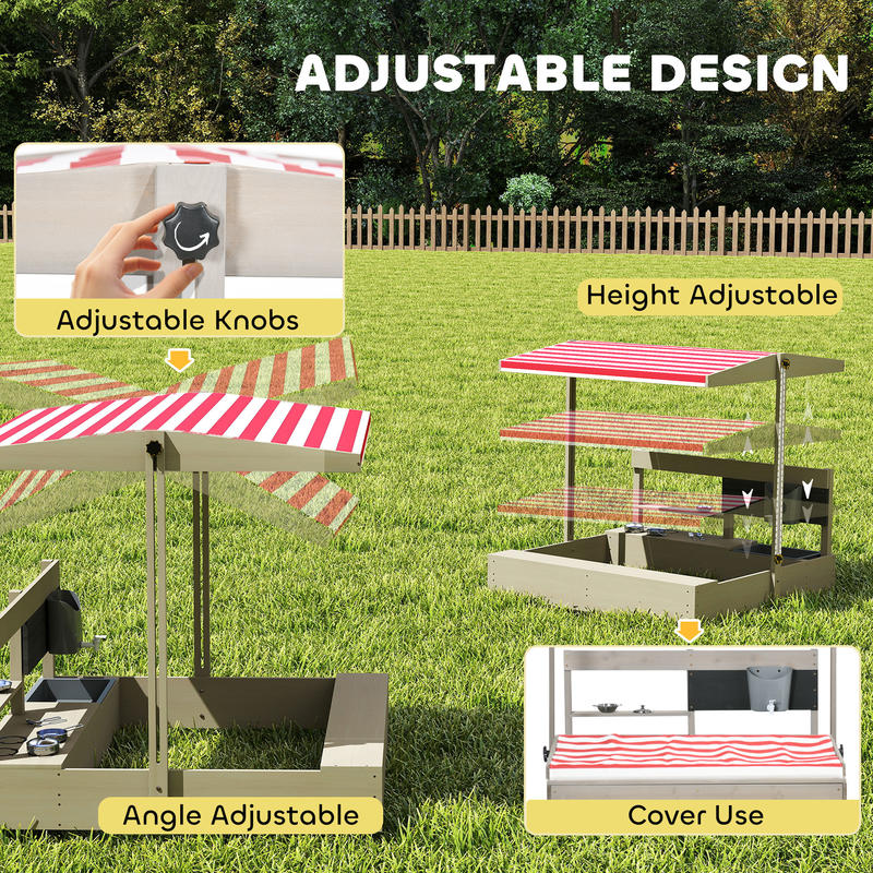 Outsunny Kids Sandbox with Hei - مراجعة Kids Outdoor Sandbox وسعره