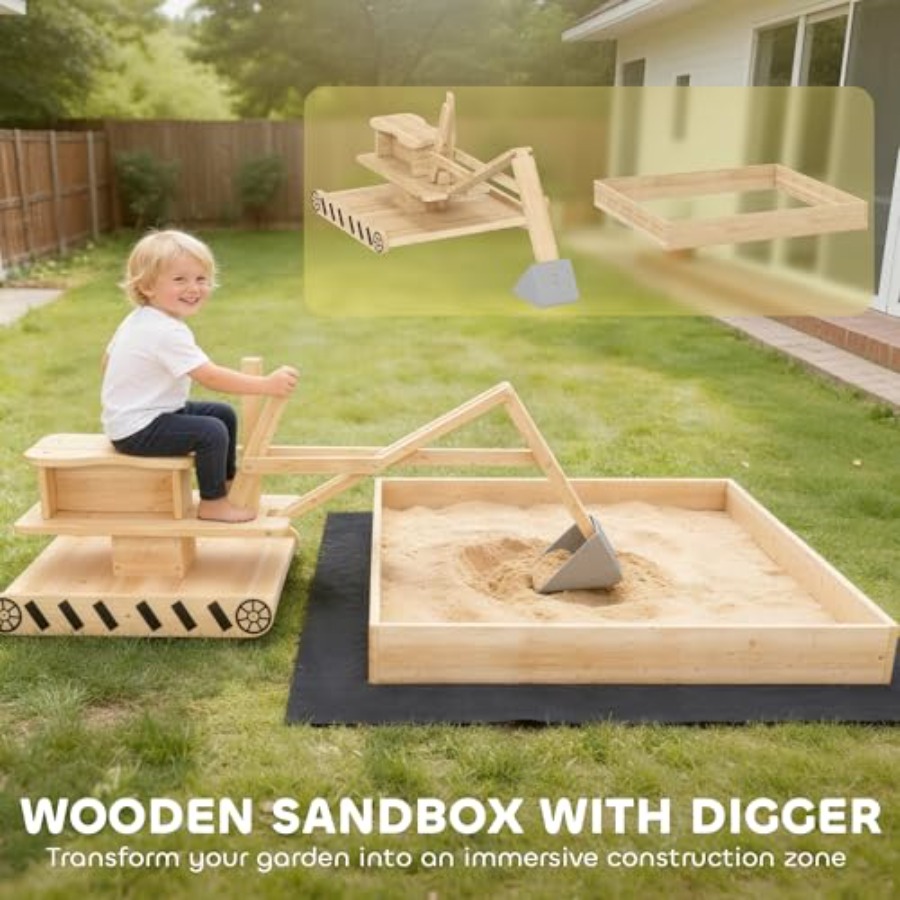 Outdoor wooden sandbox for kid - مراجعة Kids Outdoor Sandbox وسعره