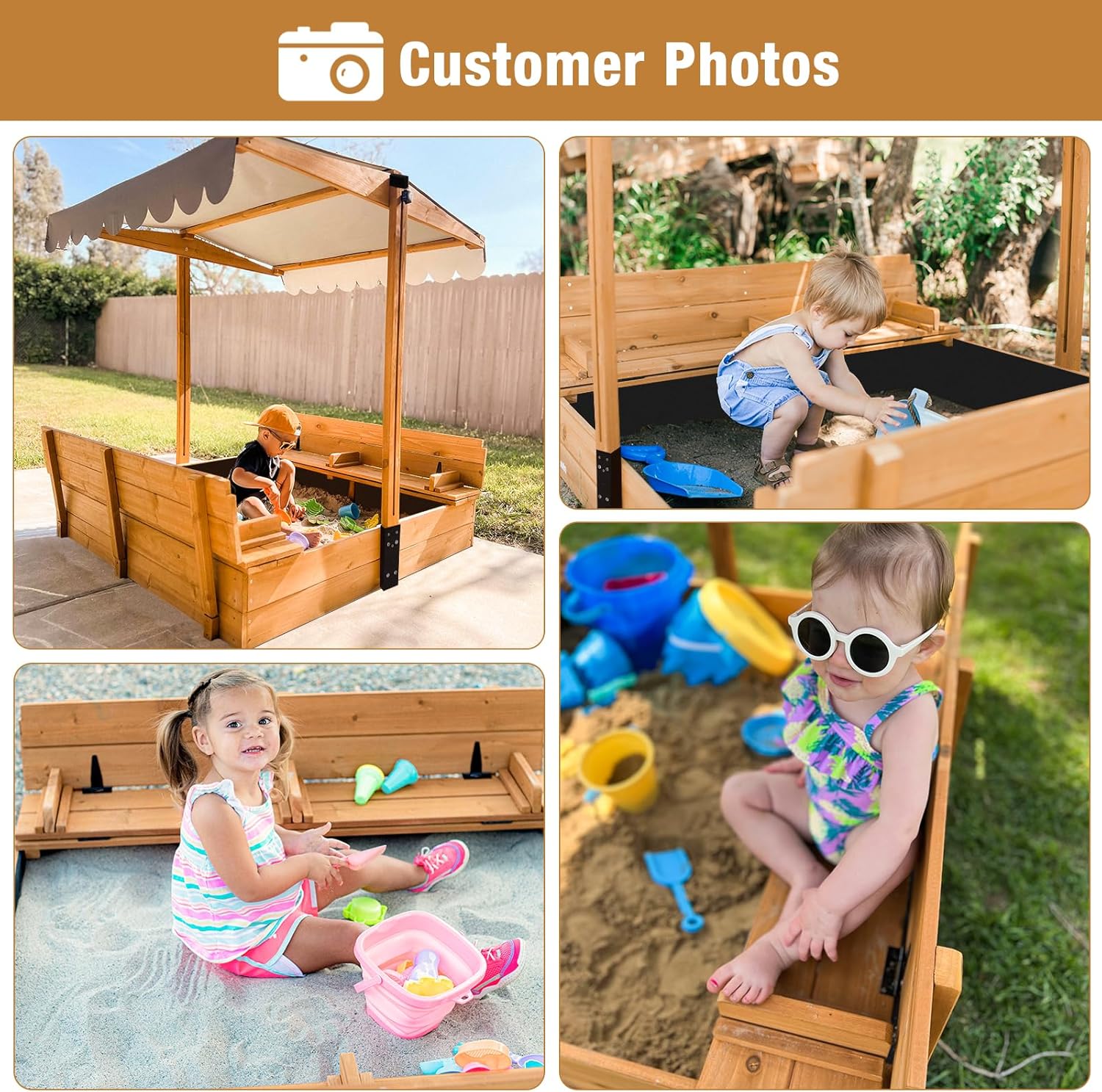 Kids Sandbox with Lid – Large  - مراجعة Kids Outdoor Sandbox وسعره
