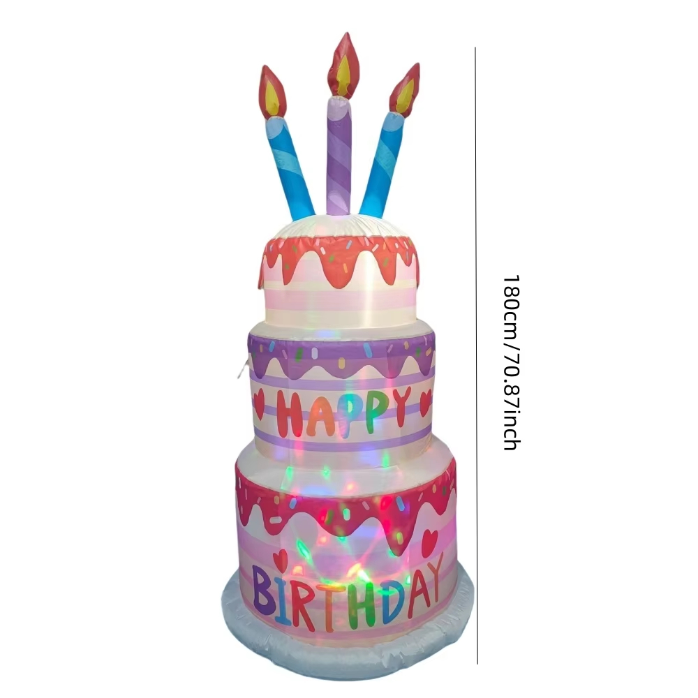 1.8M Inflatable Birthday Cake  - مراجعة Kids Outdoor Decor وسعره
