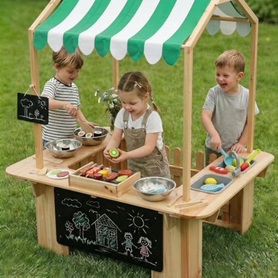 Outdoor playhouse mud kitchen  - مراجعة Kids Outdoor Bbq وسعره