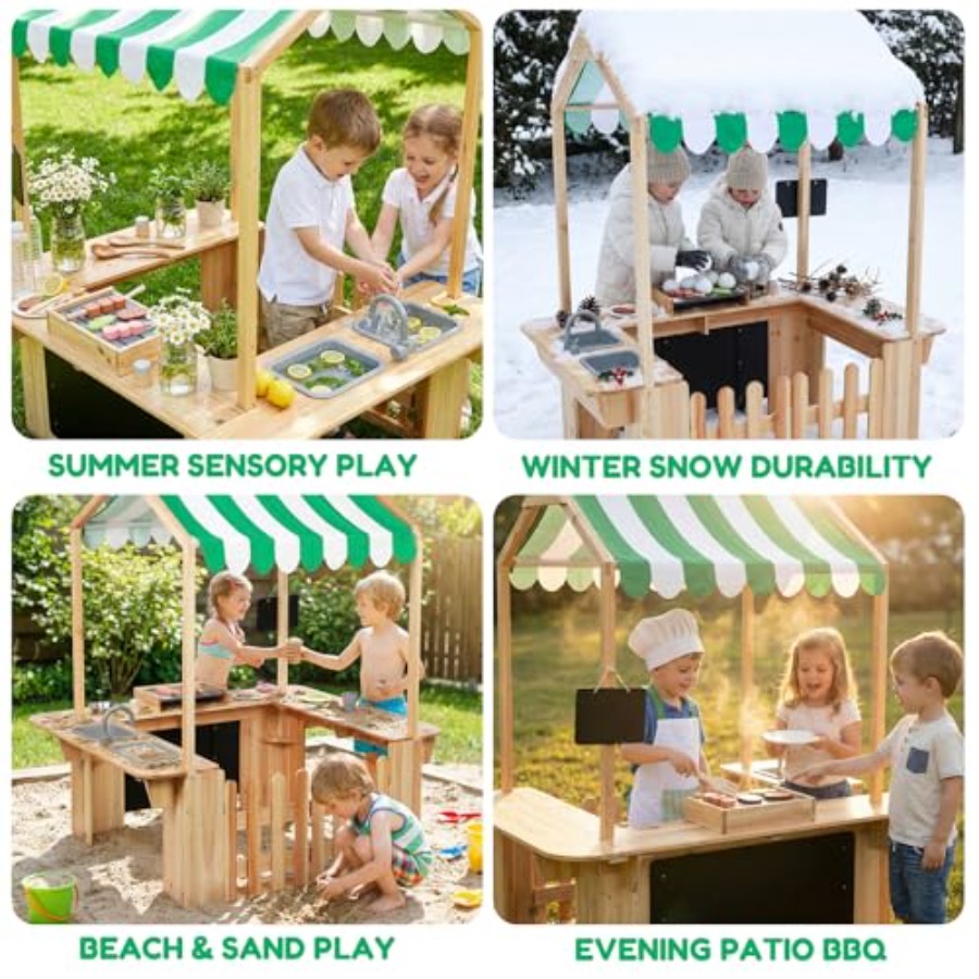 Outdoor playhouse mud kitchen  - مراجعة Kids Outdoor Bbq وسعره