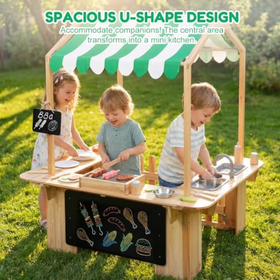 Outdoor playhouse mud kitchen  - مراجعة Kids Outdoor Bbq وسعره