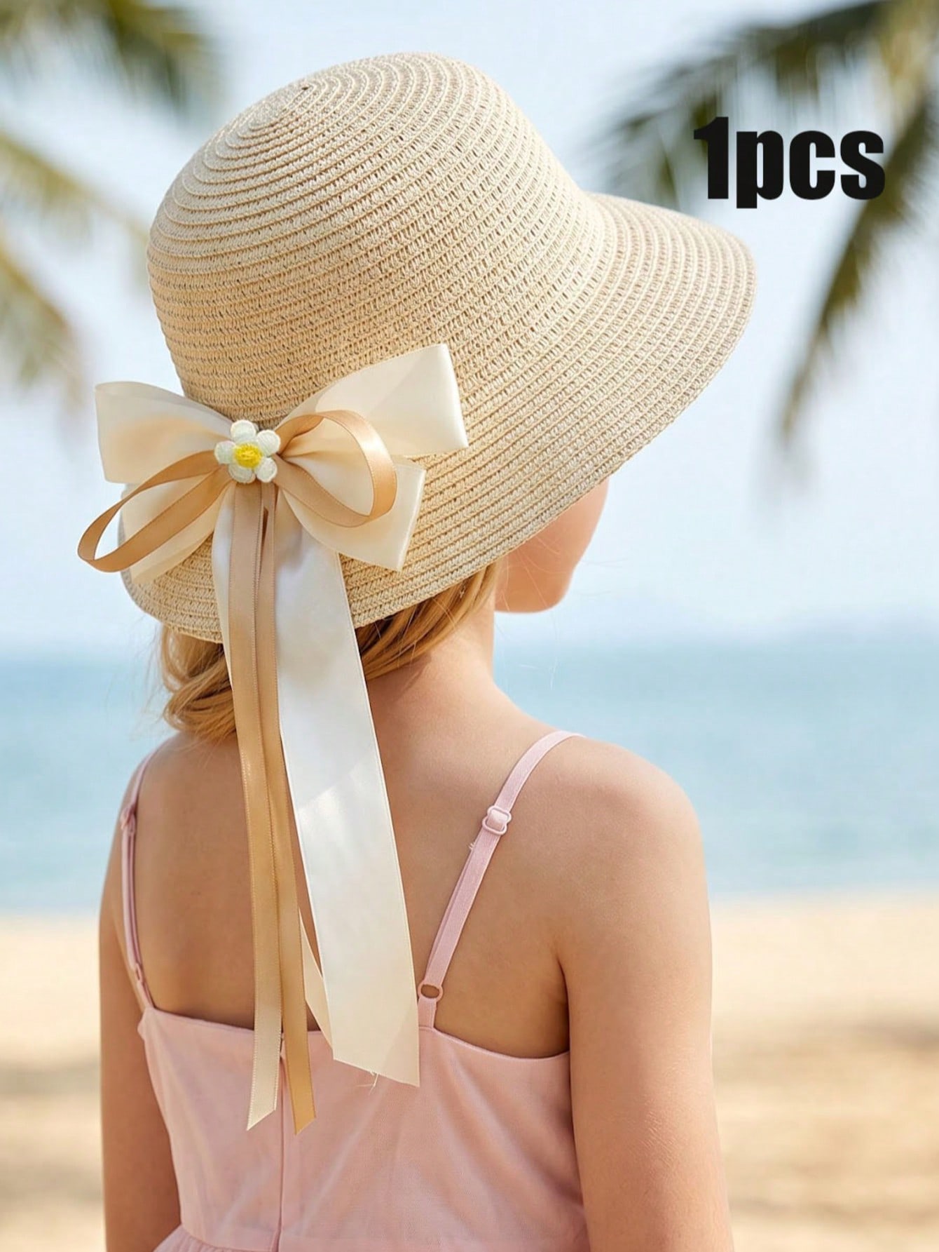 1Pc 3-8Y Girls Coffee Bow Stra - مراجعة Kids Outdoor Hat وسعره