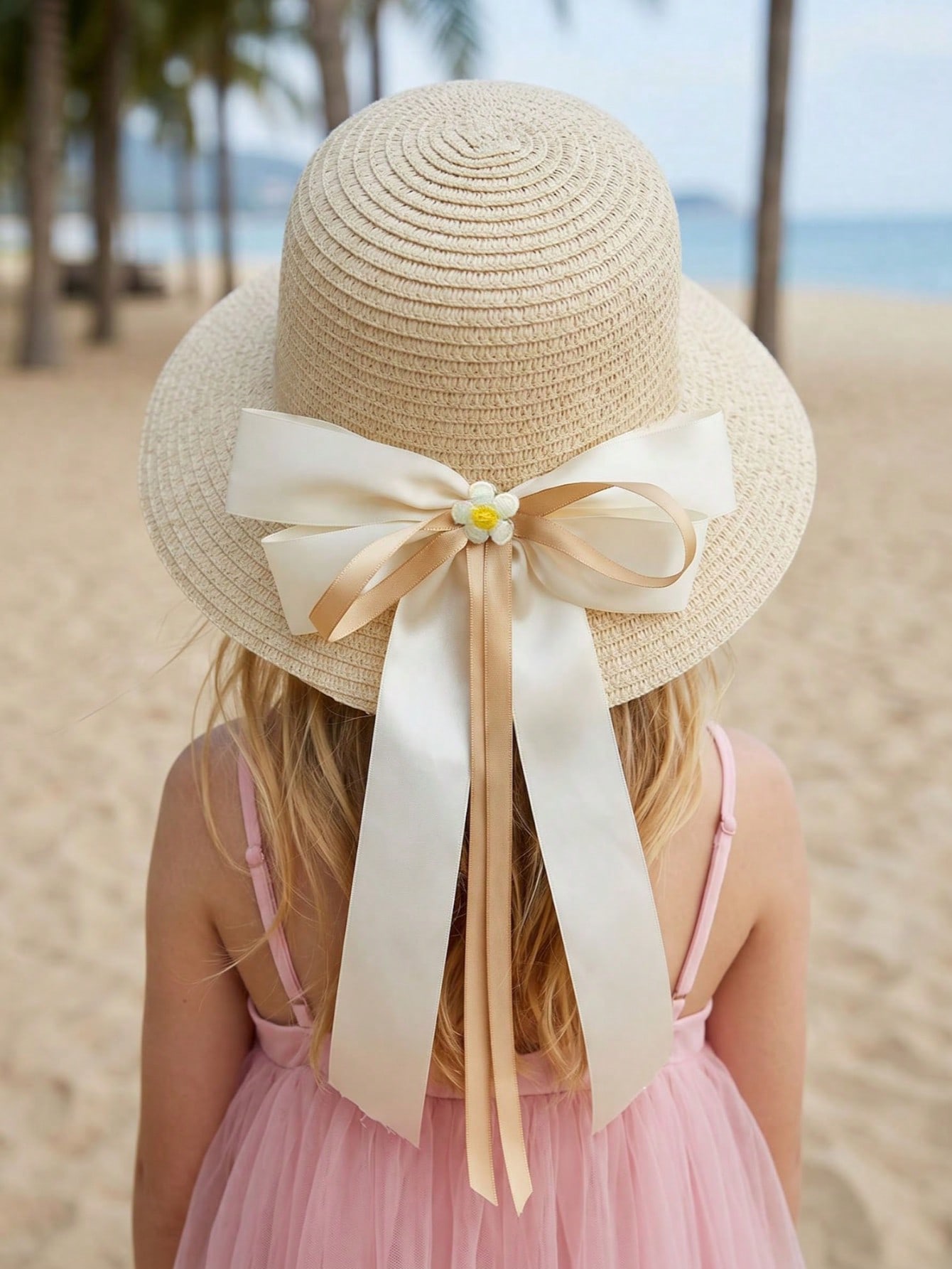 1Pc 3-8Y Girls Coffee Bow Stra - مراجعة Kids Outdoor Hat وسعره