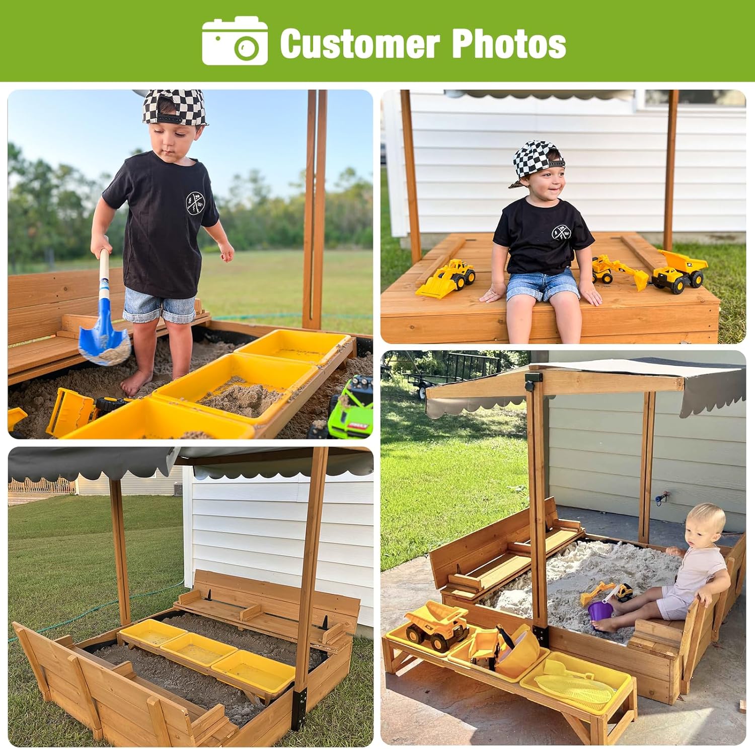 Wooden Sandbox Backyard Sand B - مراجعة Kids Outdoor Sandbox وسعره